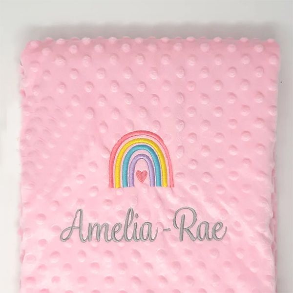 Personalised rainbow baby discount blanket